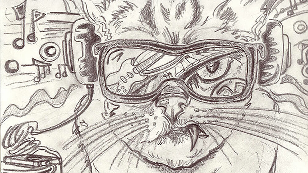 Fang The Cat Studio Mural
