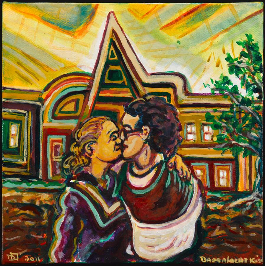 Bariloche Kiss, 66" x 50" oil on canvas
